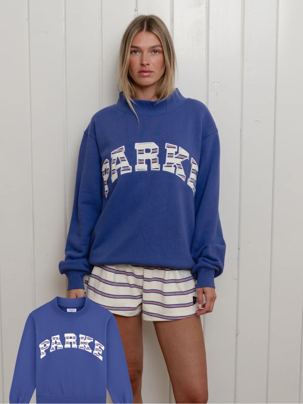 PARKE Coastal Americana Blue Logo Sweatshirt